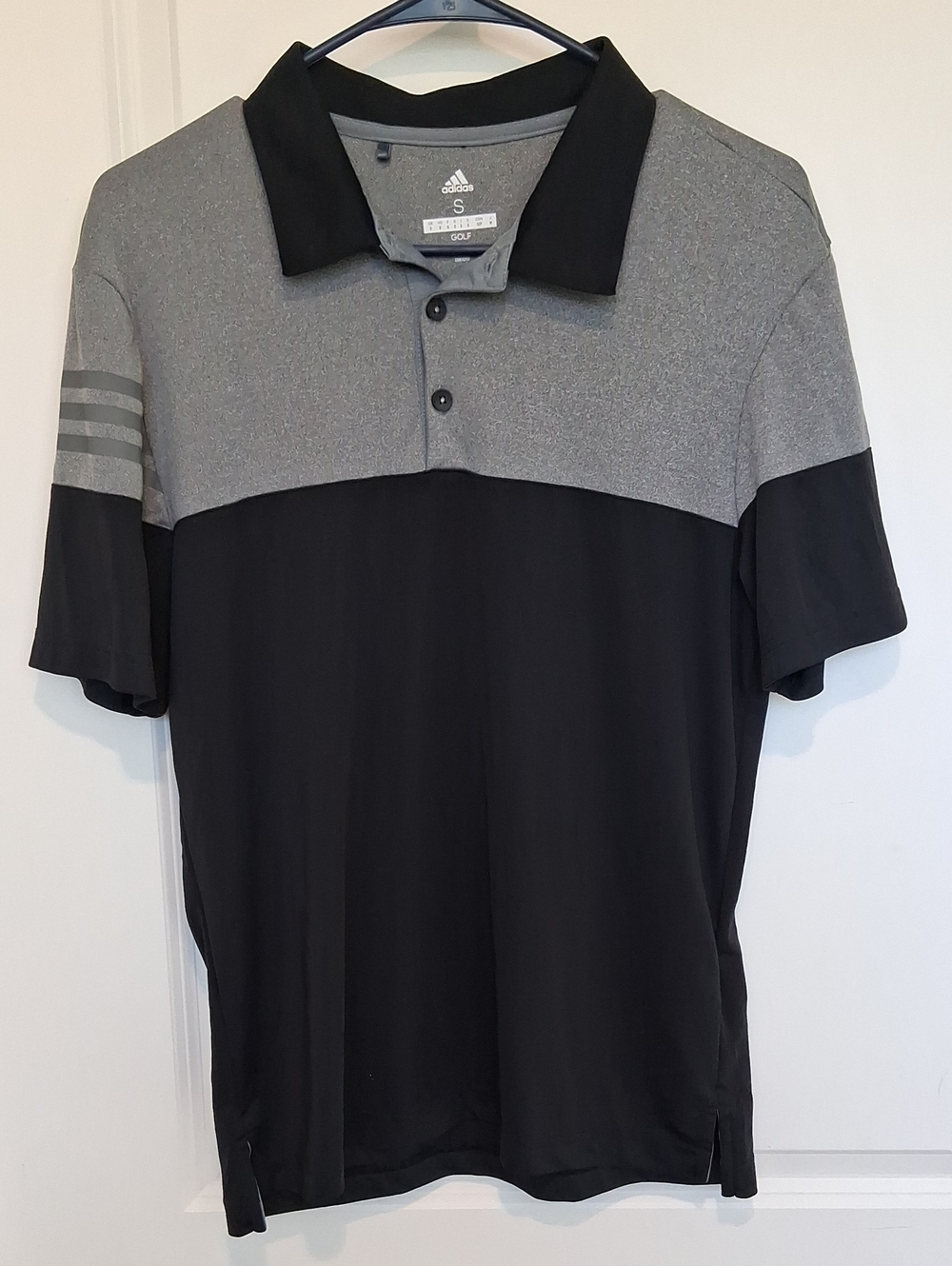6adidas Men’s Golf Black and Gray Two-Tone Polo